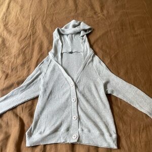 Monrow Light Gray Hooded Cardigan